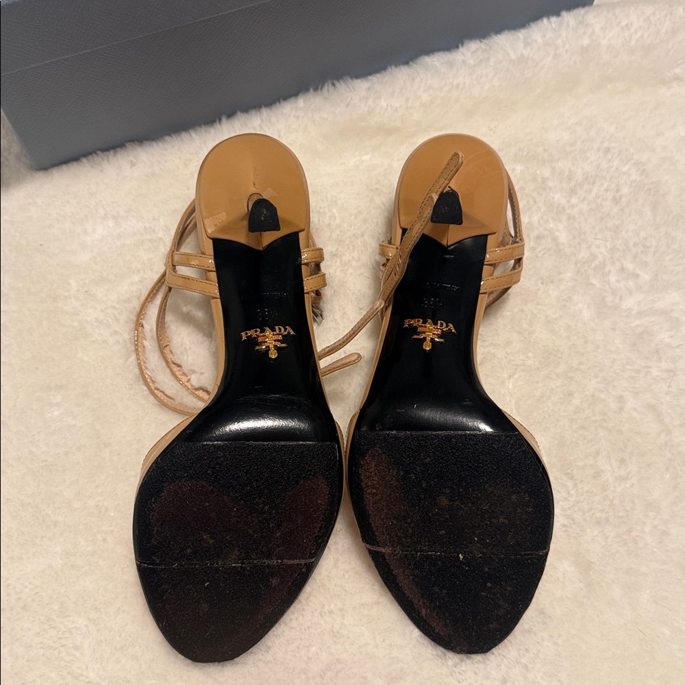 Prada Women's Beige Strappy Heels - Picture 5 of 6